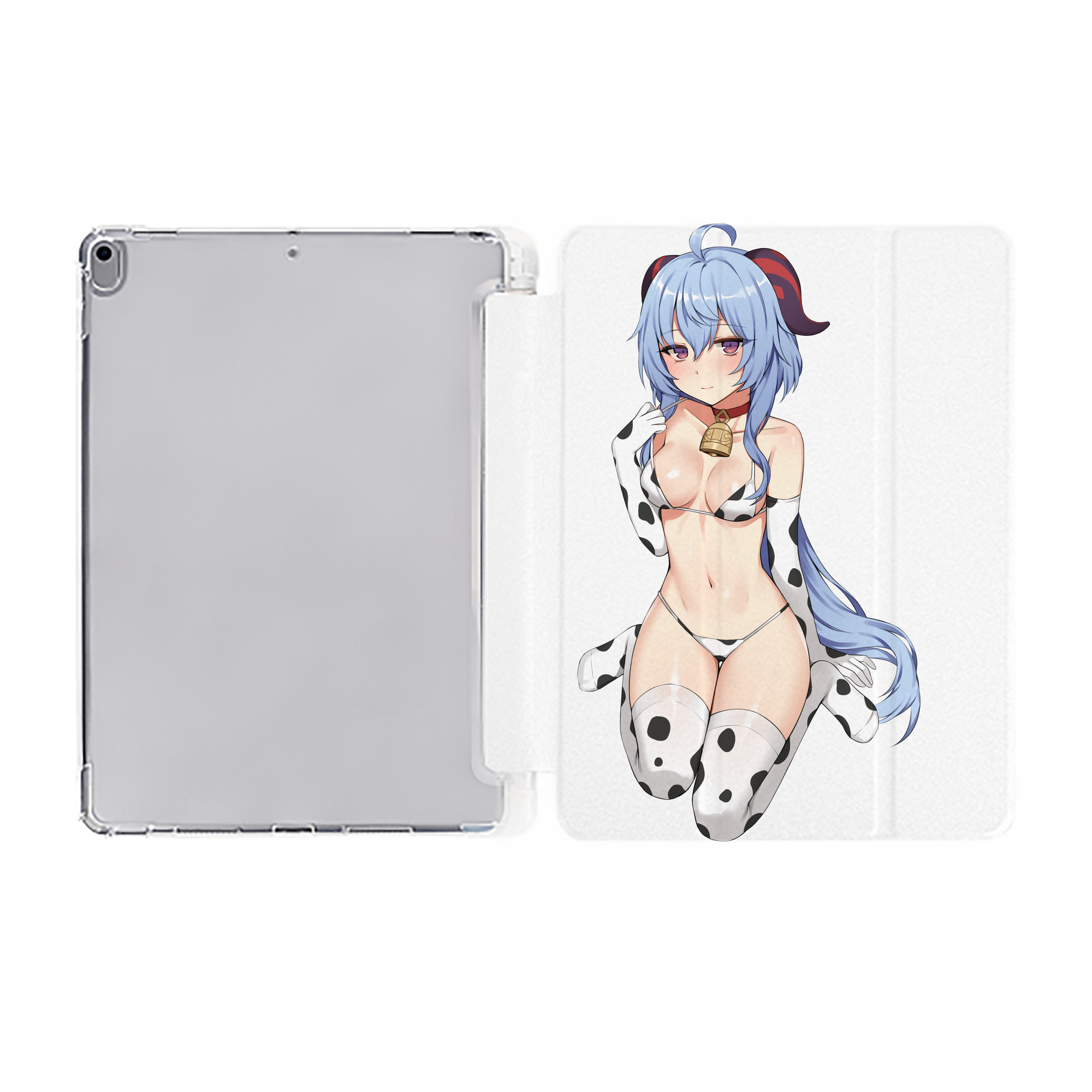 げんし神 甘雨 かんう genshin Ganyu IPad ケース ペン収納付き 三つ折りスタンド PUレザー×シリコン 対応機種9.5/10.5/10.9インチ